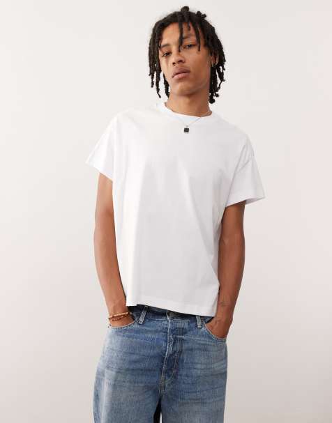 Weekday – Biały T-shirt o pudełkowym kroju z krótkimi rękawkami - view 1