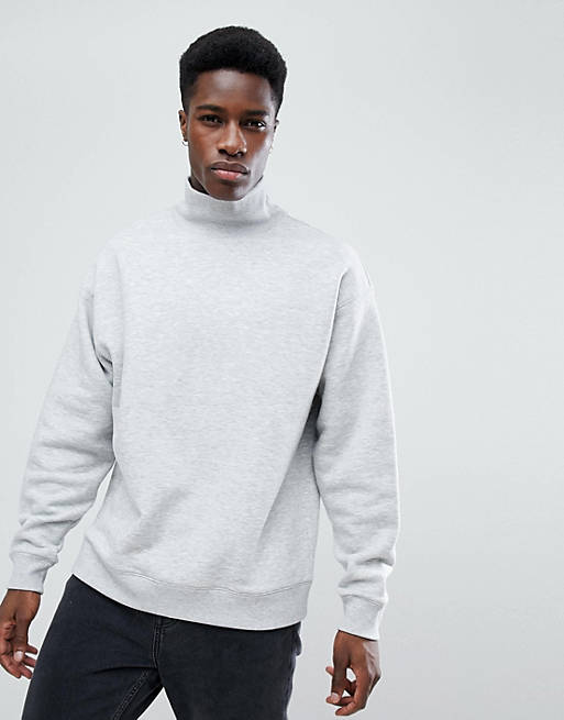 Weekday Big Turtleneck Sweatshirt Grey | ASOS