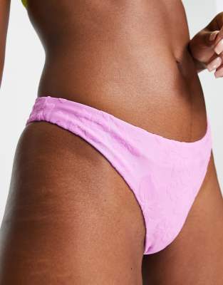 Weekday bikini briefs in pink hawaiian floral