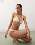 [Weekday] Weekday bikini top in buttermilk yellow XL Pale yellow