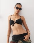 [Weekday] Weekday bikini top with keyhole detail in black XS Black