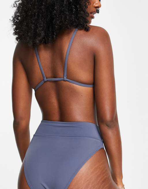 Weekday - Bikinibroekje met hoge taille in donkergrijsblauw - CHARCOAL, 2 van 4
