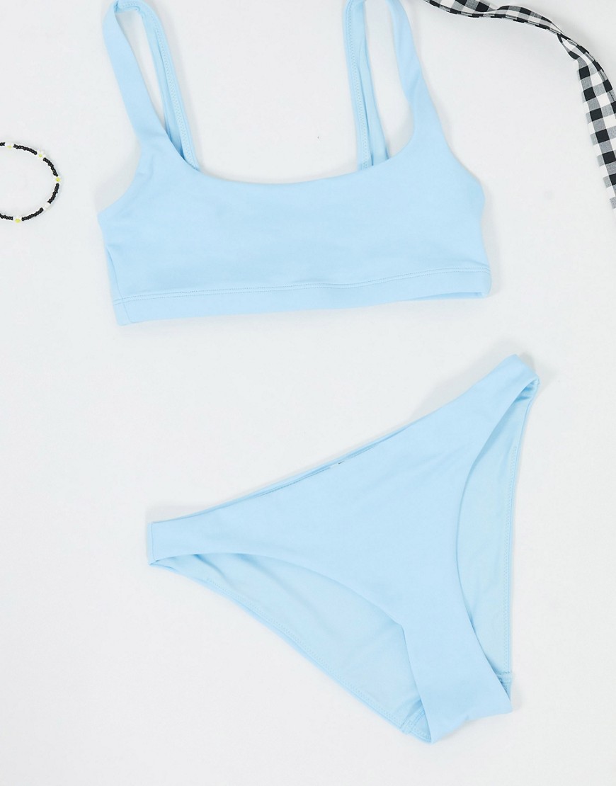 Weekday - Bikinibroekje met lage taille in blauw