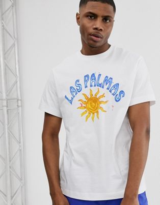 Weekday - Billy Las Palmas - T-shirt in wit