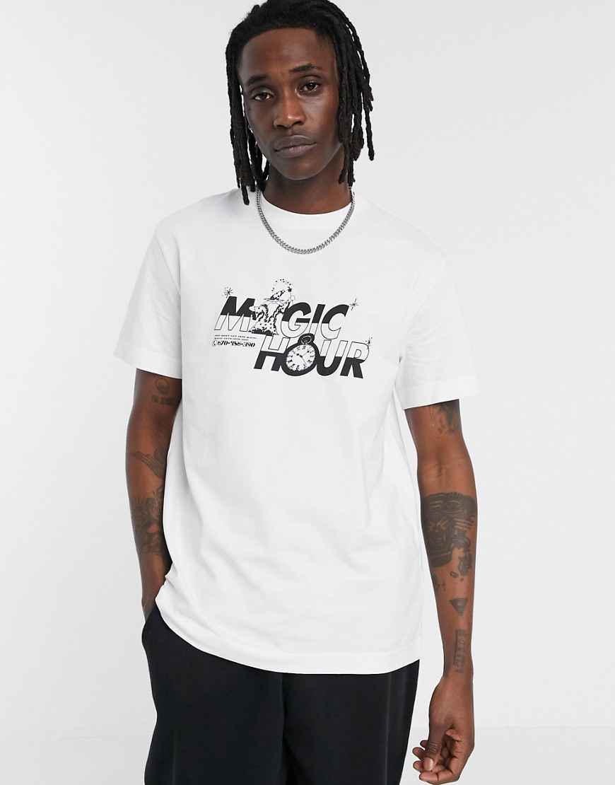 Weekday - Billy - T-shirt met Magic Hour print op de borst in wit