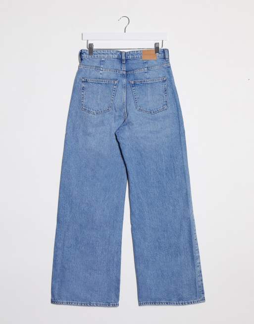 Weekday - Blå jeans med vide ben i bomuld - MBLUE, 2 af 4