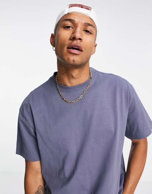 Weekday – Blå t-shirt i oversize