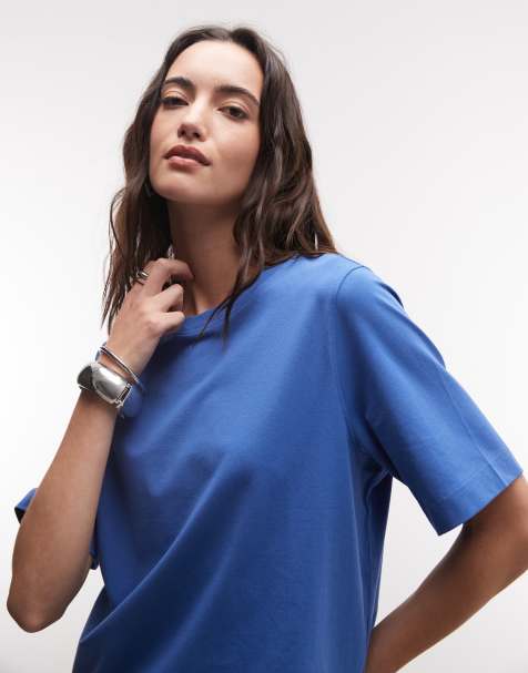 Weekday – Blå t-shirt med boxig passform - view 1