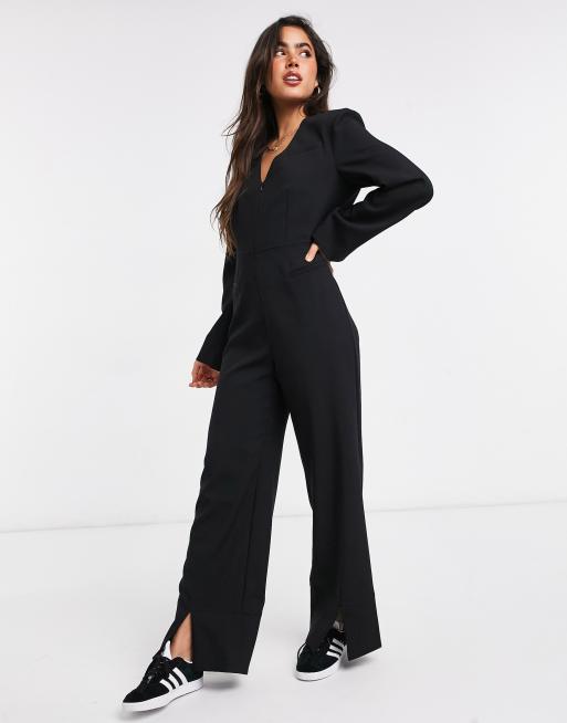 Weekday - Blake - Jumpsuit met split in de zoom in zwart