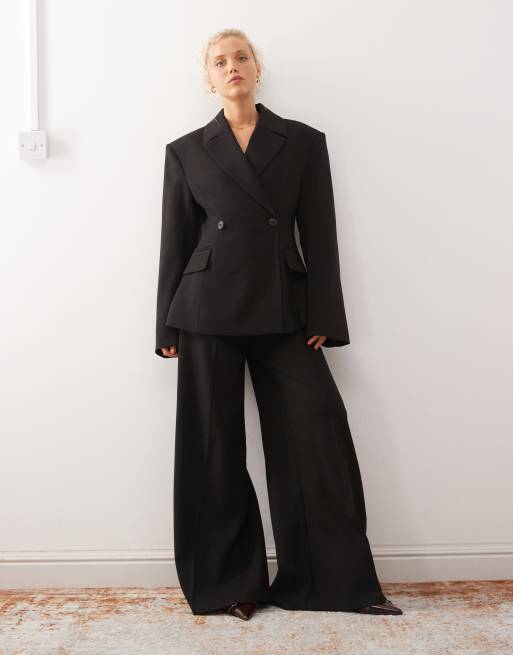 Weekday - Blazer à double boutonnage d'ensemble de qualité supérieure - Noir, 4 de 4