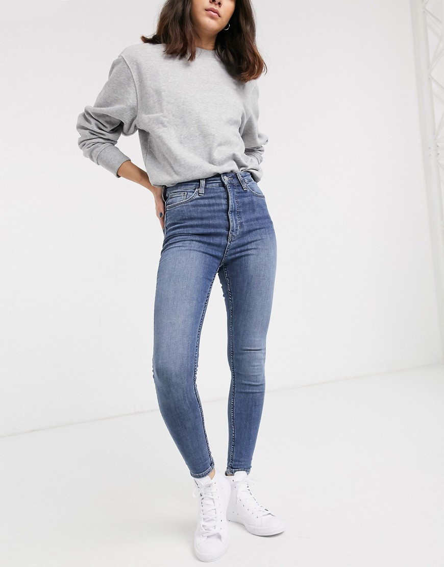 Weekday - Body - Skinny jeans met hoge taille-Blauw