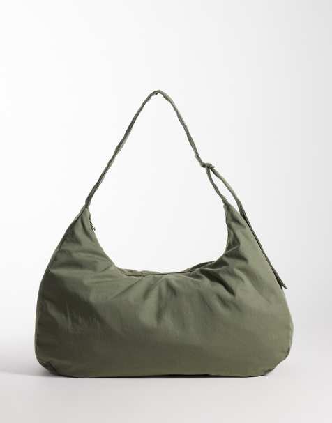 Weekday - Bolso tote grande caqui de nailon - view 1