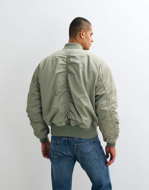 Weekday bomber à manches froncées et détail au dos en kaki, 3 de 5