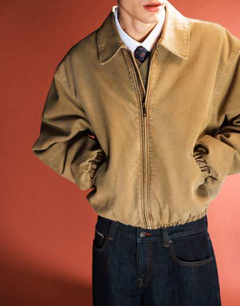 Weekday bomber en toile délavé taupe - view 1