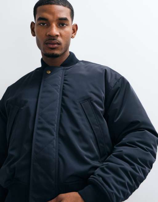 Weekday bomberjack met gerimpelde mouw en detail op de rug in navy, 4 van 5