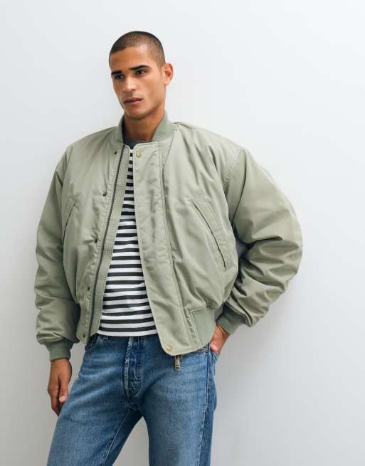 Weekday Bomberjacke mit gerafften Ärmeln und Rückendetail in Khaki, 5 von 5
