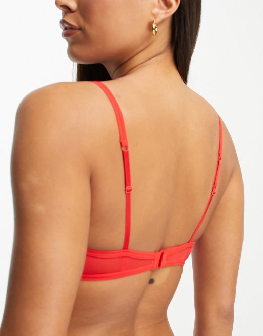 Weekday - Bonnie - Brassière triangle en tulle - Rouge, 2 de 4