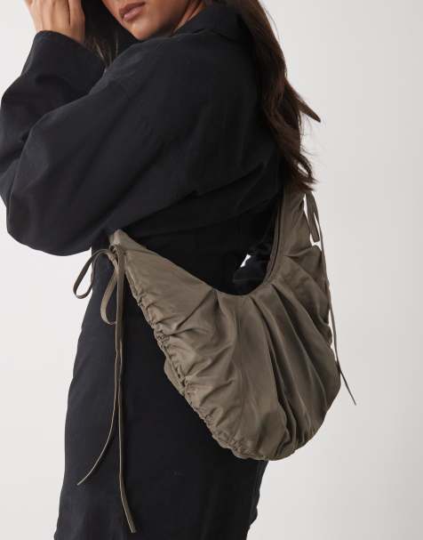 Weekday - Borsa a tracolla beige arricciata - view 1