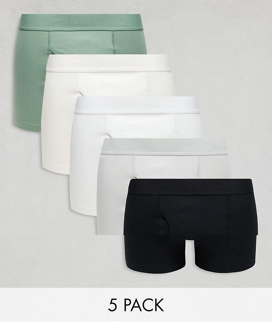 Weekday boxer briefs 5-pack in white khaki and black