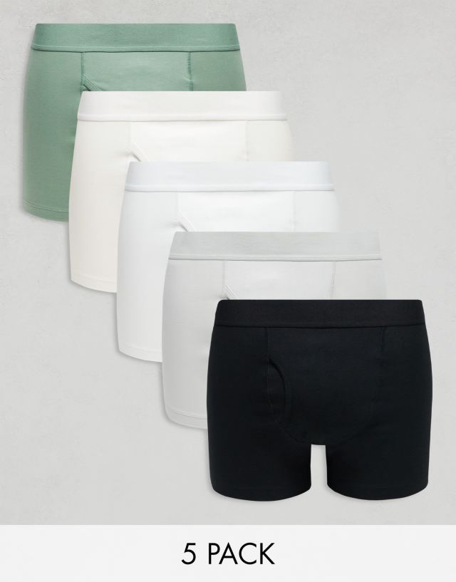 Weekday - boxer briefs 5-pack in white khaki and black