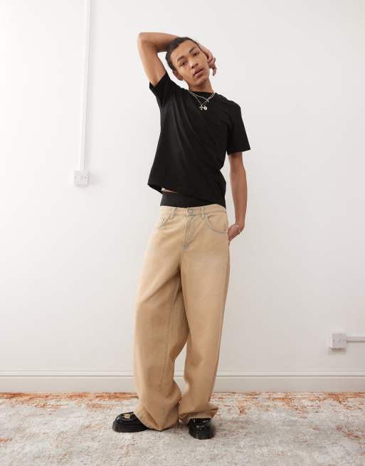 Weekday boxy fit heavy weight jersey t-shirt in black