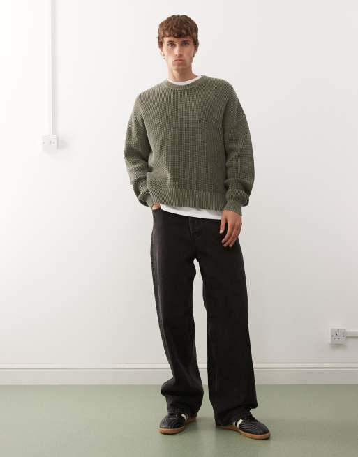 Weekday boxy fit jumper in washed khaki, 2 of 5