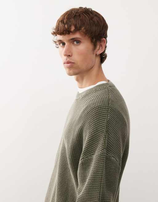 Weekday boxy fit jumper in washed khaki, 4 of 5