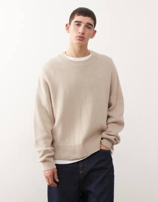 Weekday Boxy Fit Knit Sweater In Neutral