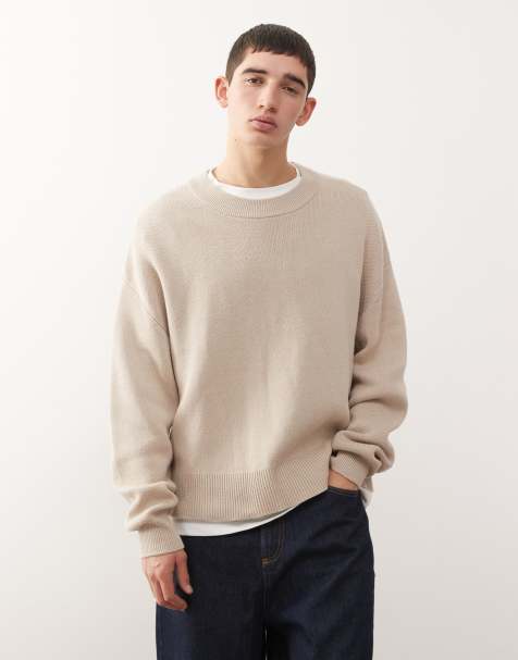 Weekday boxy fit knitted jumper in light mole