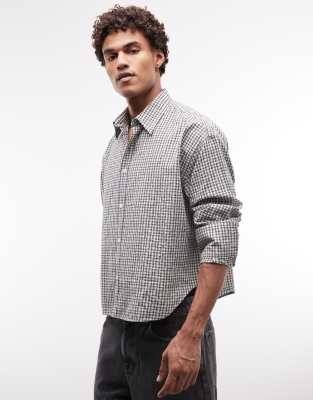 Weekday Boxy Fit Long Sleeve Shirt In Blue