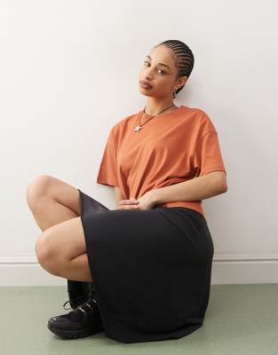 weekday boxy fit oversized t-shirt in rust