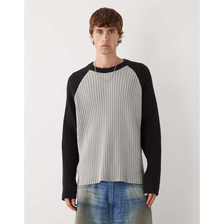 m.u CLASSY RAGLAN SWEAT ベージュ×ブラック Women's Raglan Classic Sunday Crew | Women's Matching Sets