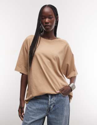Weekday Boxy Fit Raglan T-shirt In Neutral