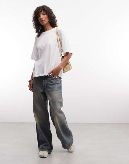 Weekday boxy fit raglan t-shirt in off-white, 2 of 4