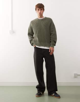 Weekday Boxy Fit Sweater In Green