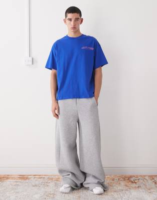 Weekday Boxy Fit T-shirt With Graphic Print In Blue