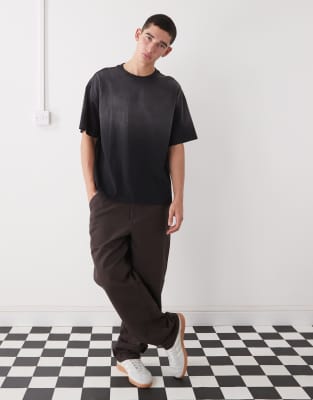 Weekday Boxy Fit T-shirt With Restart Graphic Print In Black