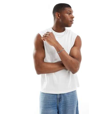 Weekday Weekday boxy fit tank top in white