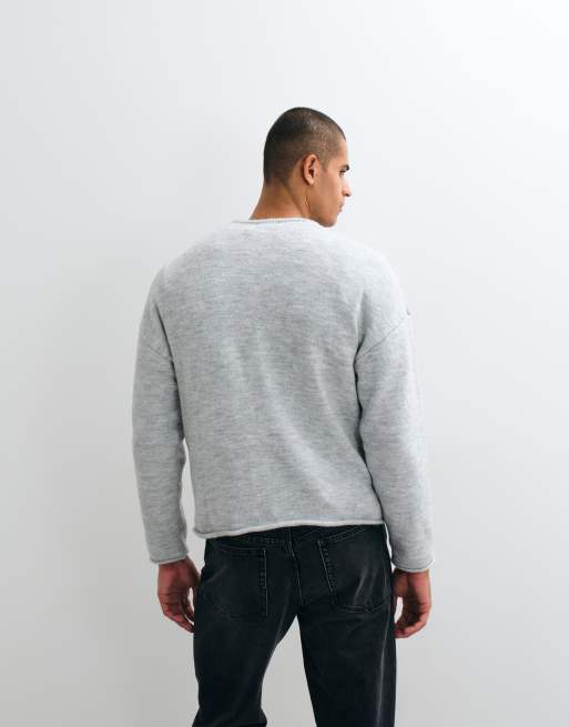 Weekday boxy-fit trui in grijs gemêleerd, 5 van 5