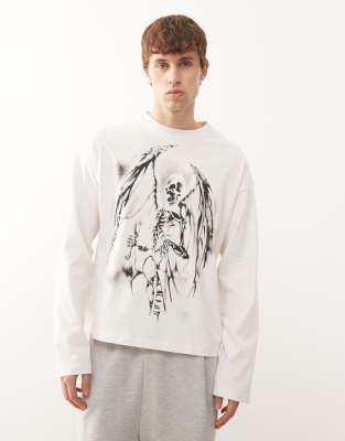 Weekday Boxy Long Sleeve Top In White