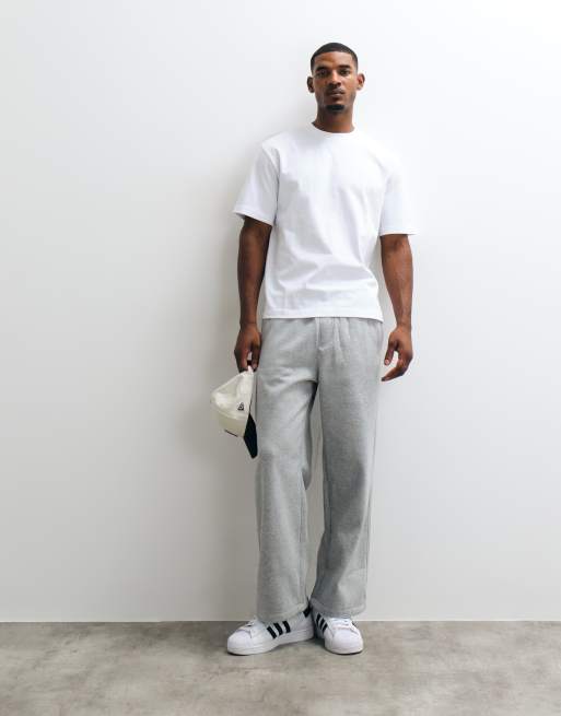 Weekday boxy oversized fit heavy weight jersey t-shirt in white, 3 of 5