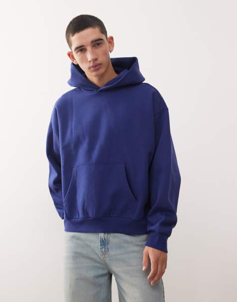 Weekday boxy oversized fit hoodie in blue - view 1
