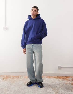 Weekday Boxy Oversized Fit Hoodie In Blue