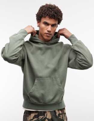 Weekday Boxy Oversized Fit Hoodie In Green