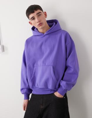 Weekday Boxy Oversized Fit Hoodie In Purple