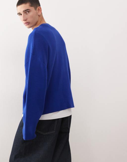 Weekday boxy oversized jumper in blue, 3 of 5