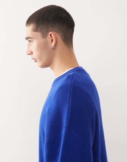 Weekday boxy oversized jumper in blue, 4 of 5