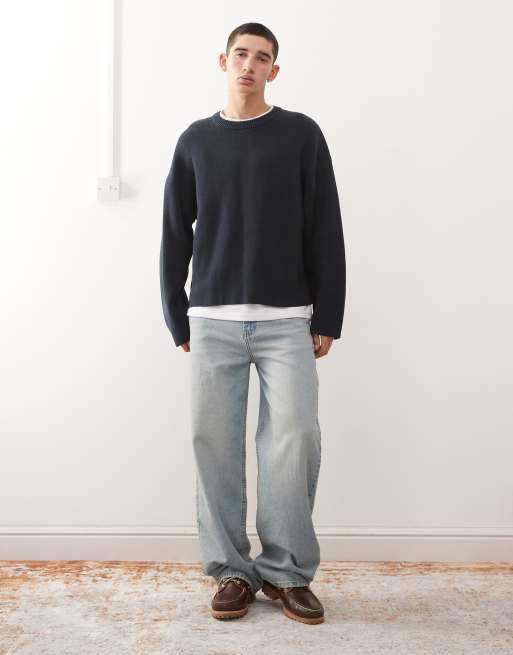 Weekday boxy oversized jumper in navy, 2 of 5