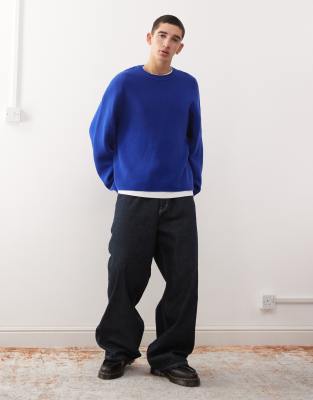 Weekday Boxy Oversized Sweater In Blue