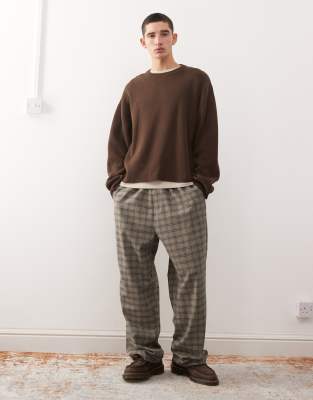 Weekday Boxy Oversized Sweater In Brown